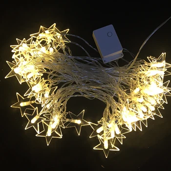 

220V 10M 50LED Star Shaped String Lights for Party Wedding Christmas Garland patio Window Decoration Outdoor decorative lights