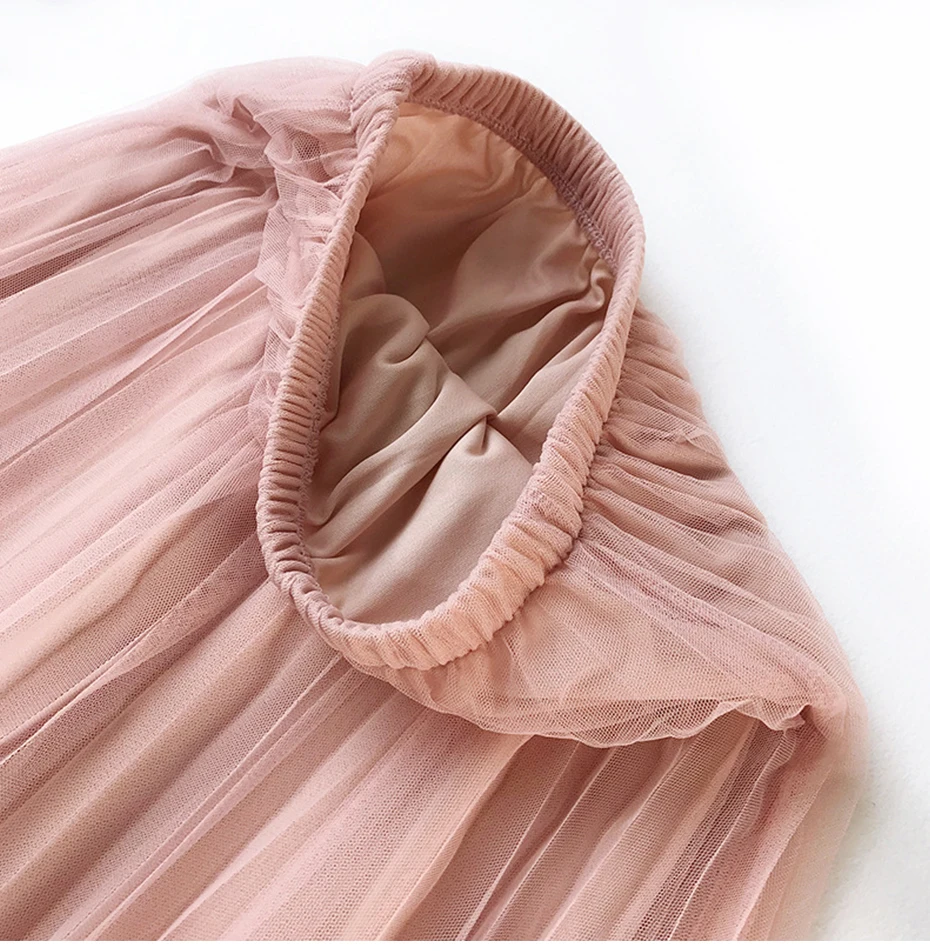TIGENA, базовая длинная Тюлевая юбка миди для женщин,, летняя корейская мода, трапециевидная плиссированная юбка с высокой талией, женская розовая юбка-пачка, Солнцезащитная юбка