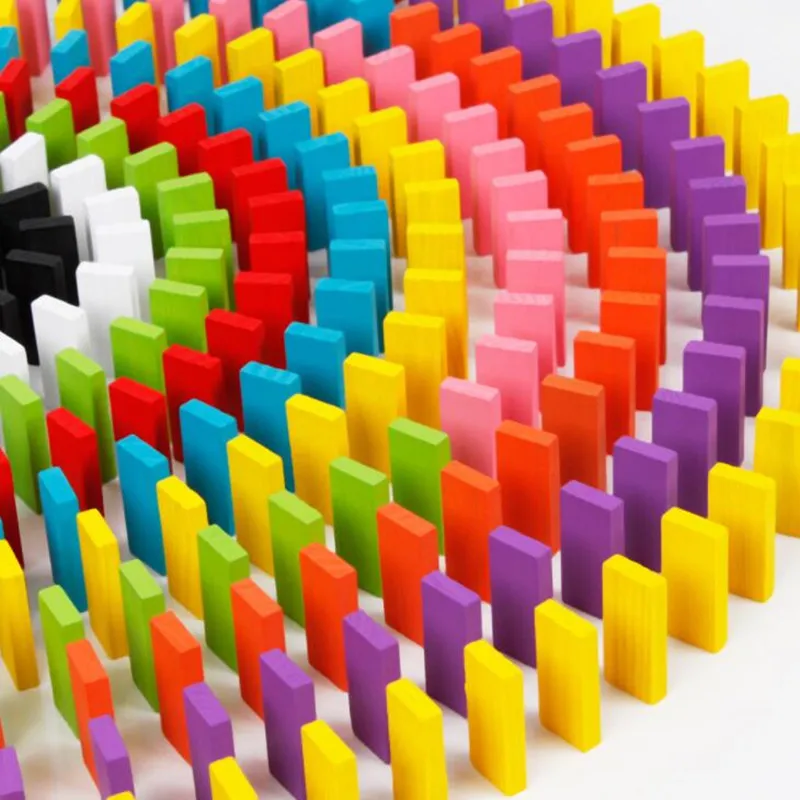 CXZYKING New 40pcs Rainbow Domino Wooden Building Blocks Early Childhood Educational Toys Infants Baby Children Toy baby-building-blocks
