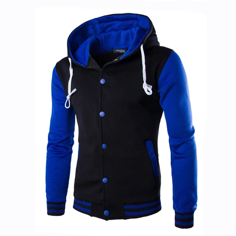 

Autumn Men Hoodie 2018 New Stitching Two-tone Hooded Men's Casual Sweatershirt 8 Colors Asian Size 5XL MWW1486