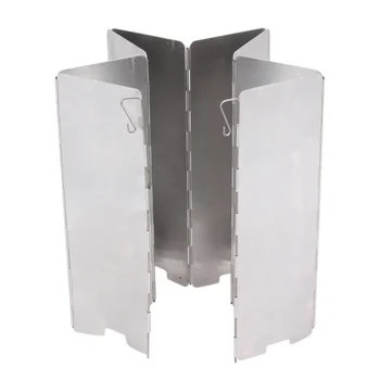 

8 Plate Foldable Stove Windshield Outdoor Camping Cooking Gas Stove Wind Shield Wind Shield Screens Windbreak Camping Equipment