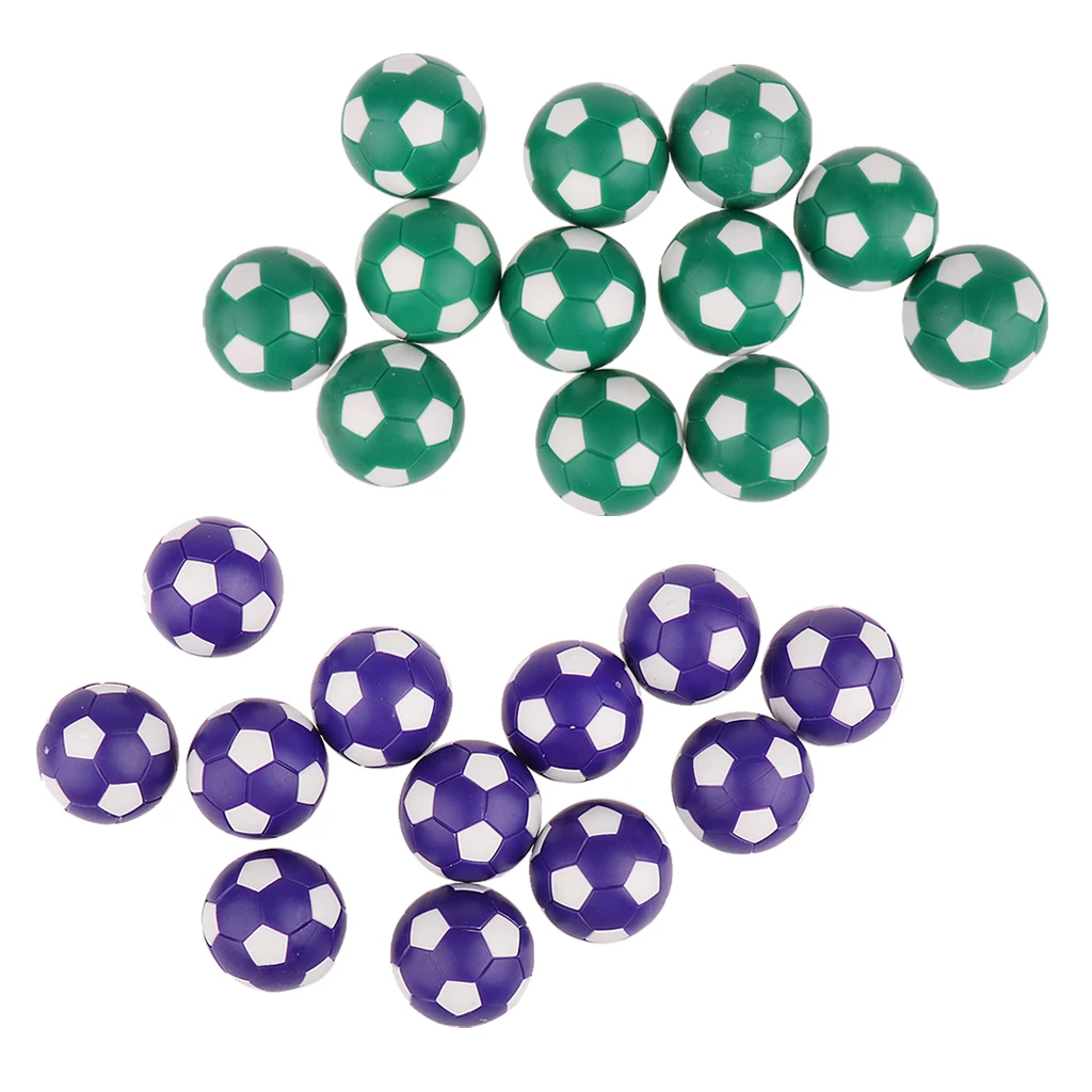 

36mm 24 Pieces Purple & Green Foosball Table Replacement Foosballs Environmental Material Mini Table Soccer Balls
