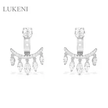 Lukeni nuevo diseño moda mujeres S925 ZIRCON micro del embutido de la plata esterlina borla agua Pendientes de gota joyería El envío libre