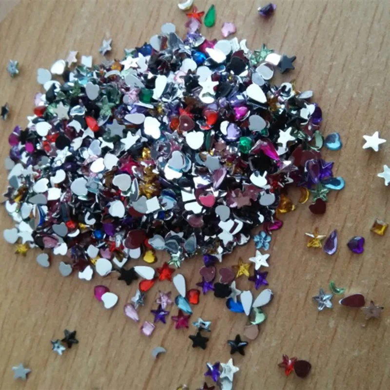 

2000PCS/Pack Crystal Clear Non Hotfix Flatback Rhinestones Nail Rhinestone For Nails 3D Nail Art Decoration Gems Mix Color style