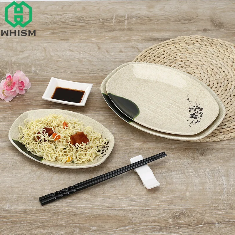 

WHISM Flat Plates Serving Plate Melamine Dishes Fruits Vegetables Dish Sushi Food Tray Dinner Plate Tableware Pastry Dishes