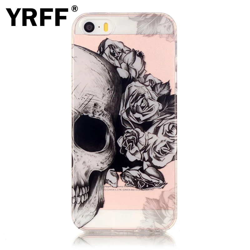 

Cartoon cover for iphone 5 5s 5c 6 6S PLUS Case Flower penguin skull soft cover for iphone 5s 5 5c 6s 6 plus phone case