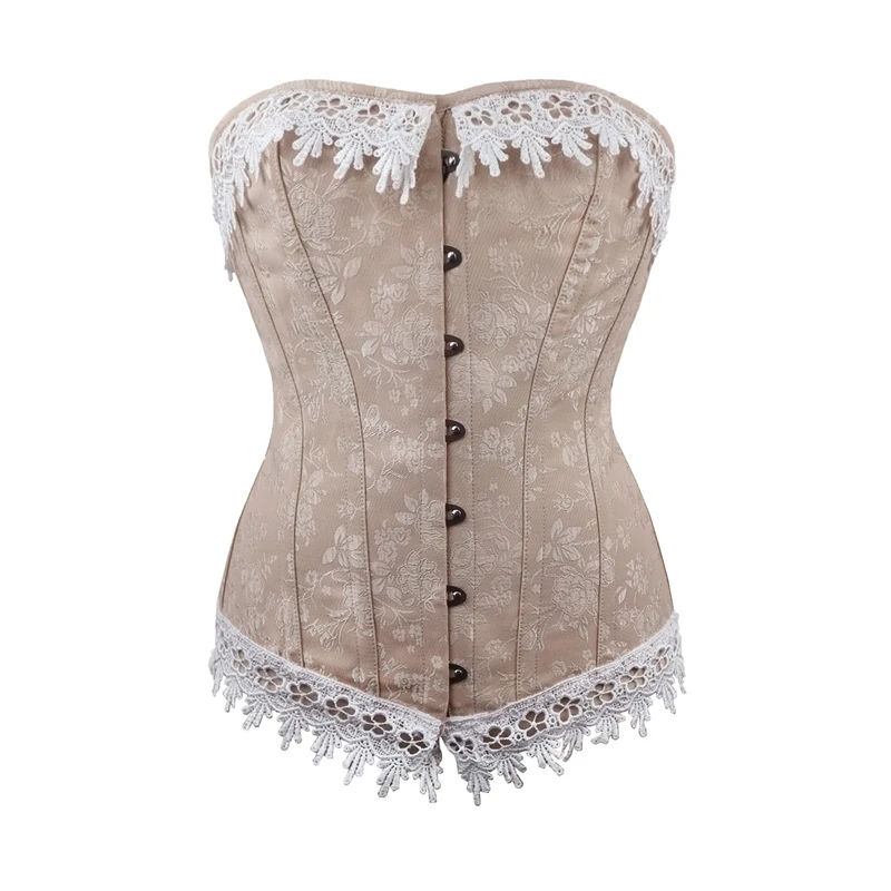 Buy 10 Piece Steel Bone White Lace Detail Overbust