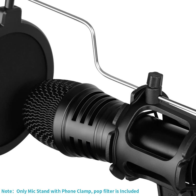 Ituf Adjustable Recording Microphone Suspension Boom Scissor Arm Stand+Mic Wind Pop Filter+Shock Mount+Phone Holder Black Ituf Adjustable Recording Microphone Suspension Boom Scissor Arm Stand+Mic Wind Pop Filter+Shock Mount+Phone Holder Black
