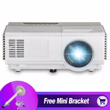 CAIWEI 1080p Home Theater Mini Projector Digital TV Video Kids Portable HD HDMI Projector LED for PC TV with Free Mini Bracket