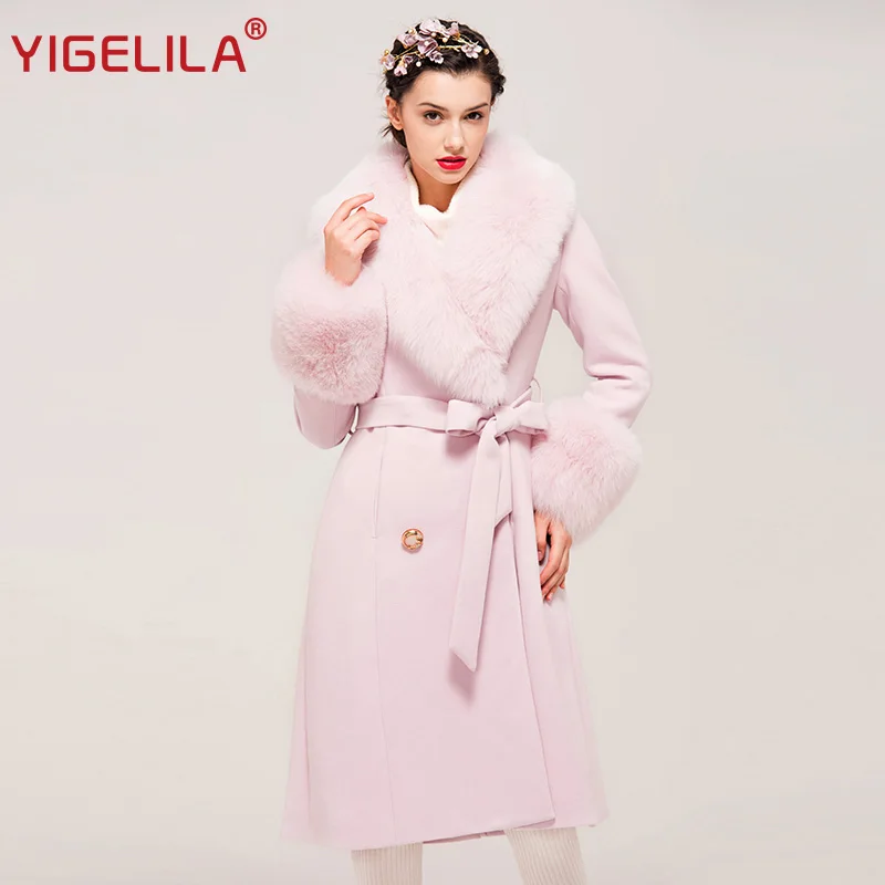 YIGELILA 9507 Latest Winter Fashion Custom Pink Purple Fox Fur