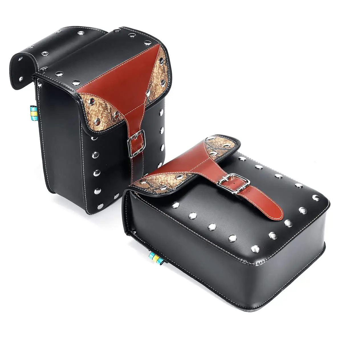

Pair 2X Motorcycle Universal PU leather Side Box Hanging Side Bag Saddlebags Suitcase Rider Retro For Honda For KTM Accessories