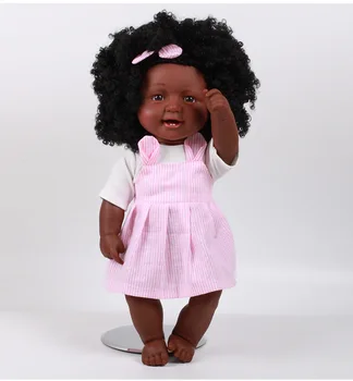 

50CM Black African Girl Baby Dolls Vinyl Newborn Reborn Doll Kids Children Lifelike Cheap Gifts Birthday Xmas Gifts