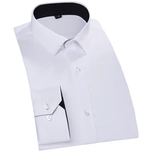 2016 Men 100% Cotton Shirts Fashion Shirt Men Casual Slim Fit Solid Color Business High Quality Chemise Homme vT0040