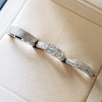 

925 Sterling Silver 3pcs in 1 Couple Wedding Ring Set for Bridal Women and men Finger Gift Africa Fashion Jewelry R5257S