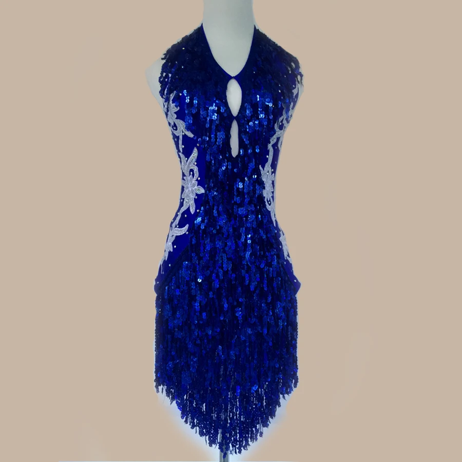 

New style Latin dance costume sexy sequins tassel latin dance dress for women latin dance compeititon dresses S-4XL