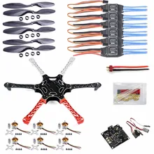 F05114-L F550 Drone Heli FlameWheel Kit With KK 2.3 Flight Controller ESC Motor Carbon Fiber Propellers