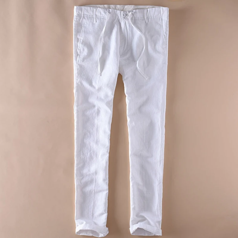 Мужские Классические облегающие прямые брюки с эластичным поясом, белые брюки с несколькими карманами, мужские брюки на каждый день, летняя уличная одежда, XXXL