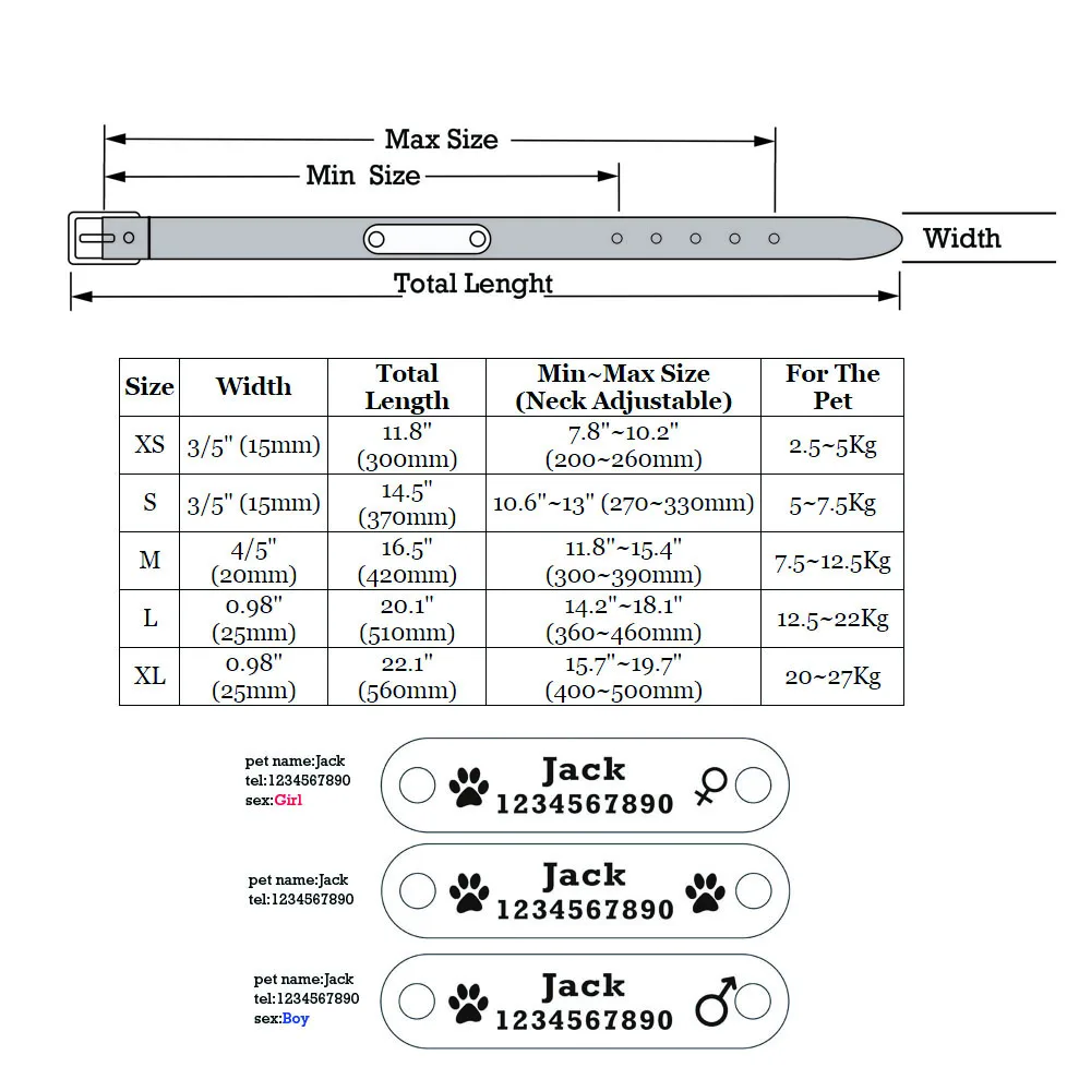 Персональный лазерный гравировальный ошейник для собак, ошейник для питомцев, имя и телефон и секс, сверхтонкое волокно, искусственная синтетическая кожа