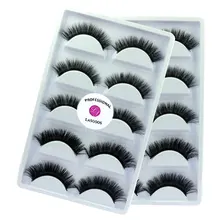 LASGOOS 10 пар Норка сибирская 3D грязная плотная C изогнутая 10 мм короткая ложная тушь для ресниц Косплей большой глаз Макияж A08