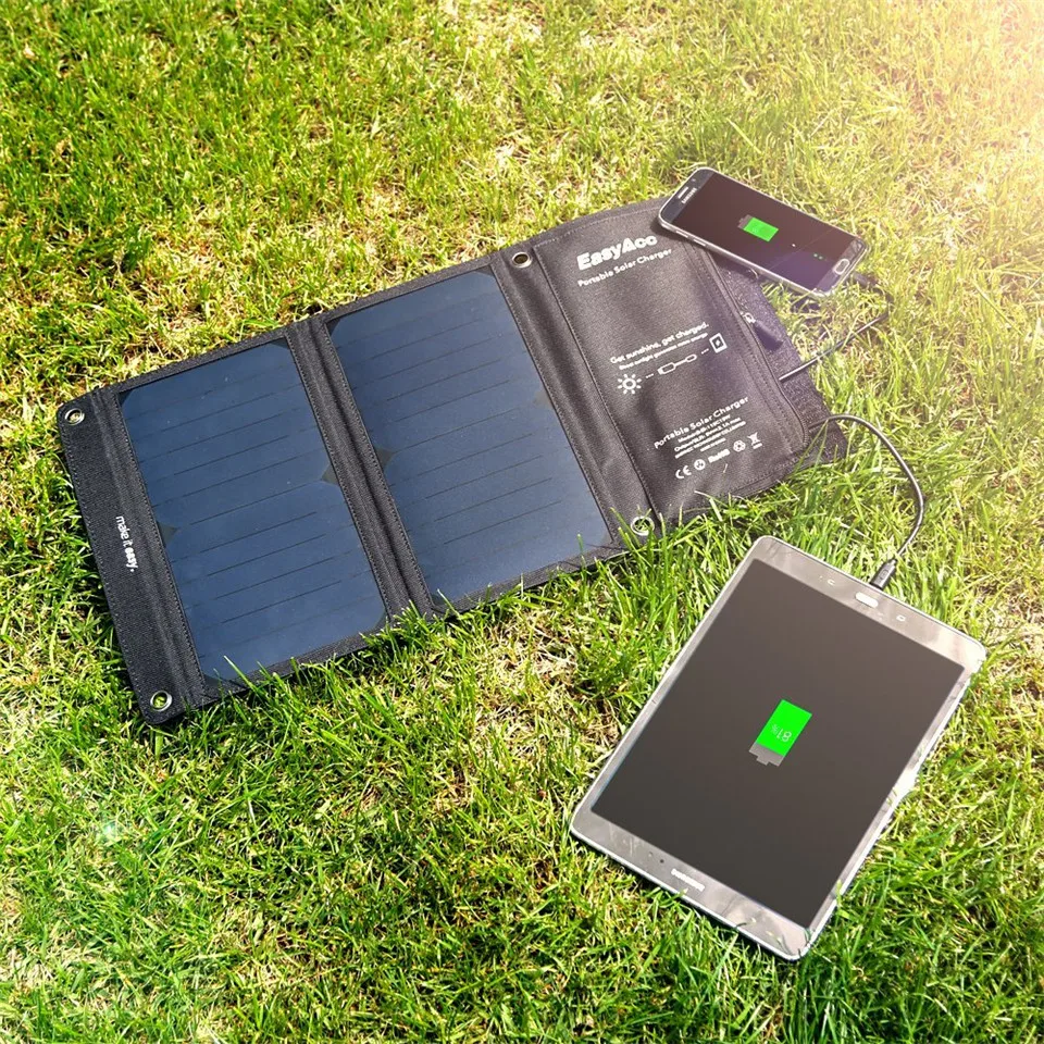 EasyAcc 28 Вт солнечной энергии Power Bank 4 Порты и разъёмы с SunPower Панели солнечные