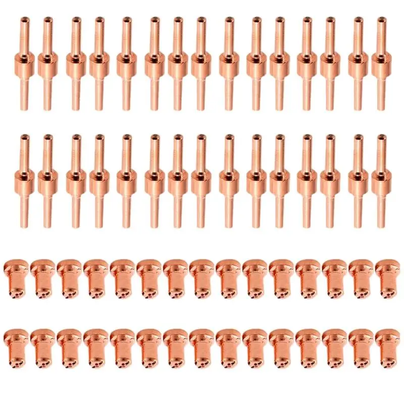 

100Pcs Red Copper Extended Long Plasma Cutter Tip Electrodes Nozzles Kit Mayitr Consumable For Pt31 Lg40 40A Cutting Welder To