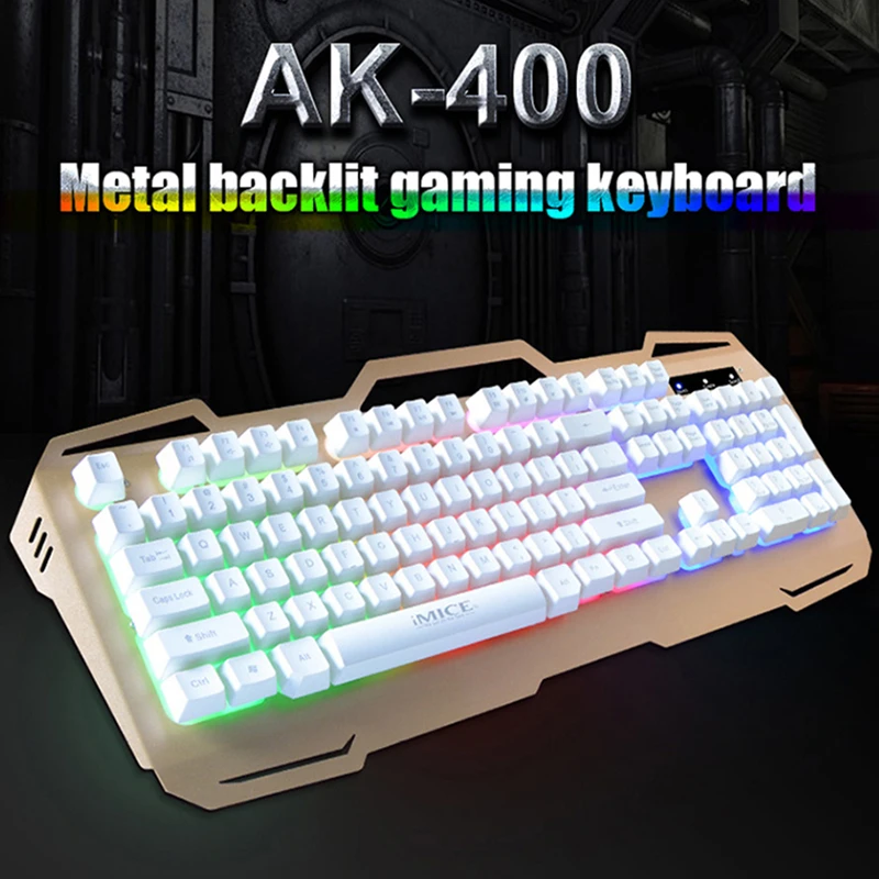 

iMice Gaming Keyboard Wired USB Backlit Keyboard 104 Keys Gamer Keyboards Metal Panel With For Laptop Keyboard PC Computer Game
