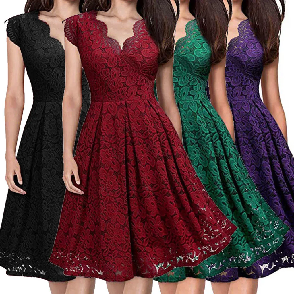 Летнее женское платье для вечеринки, винтажное красное кружевное платье с v-образным вырезом для подиума, элегантные женские платья, летняя одежда для женщин