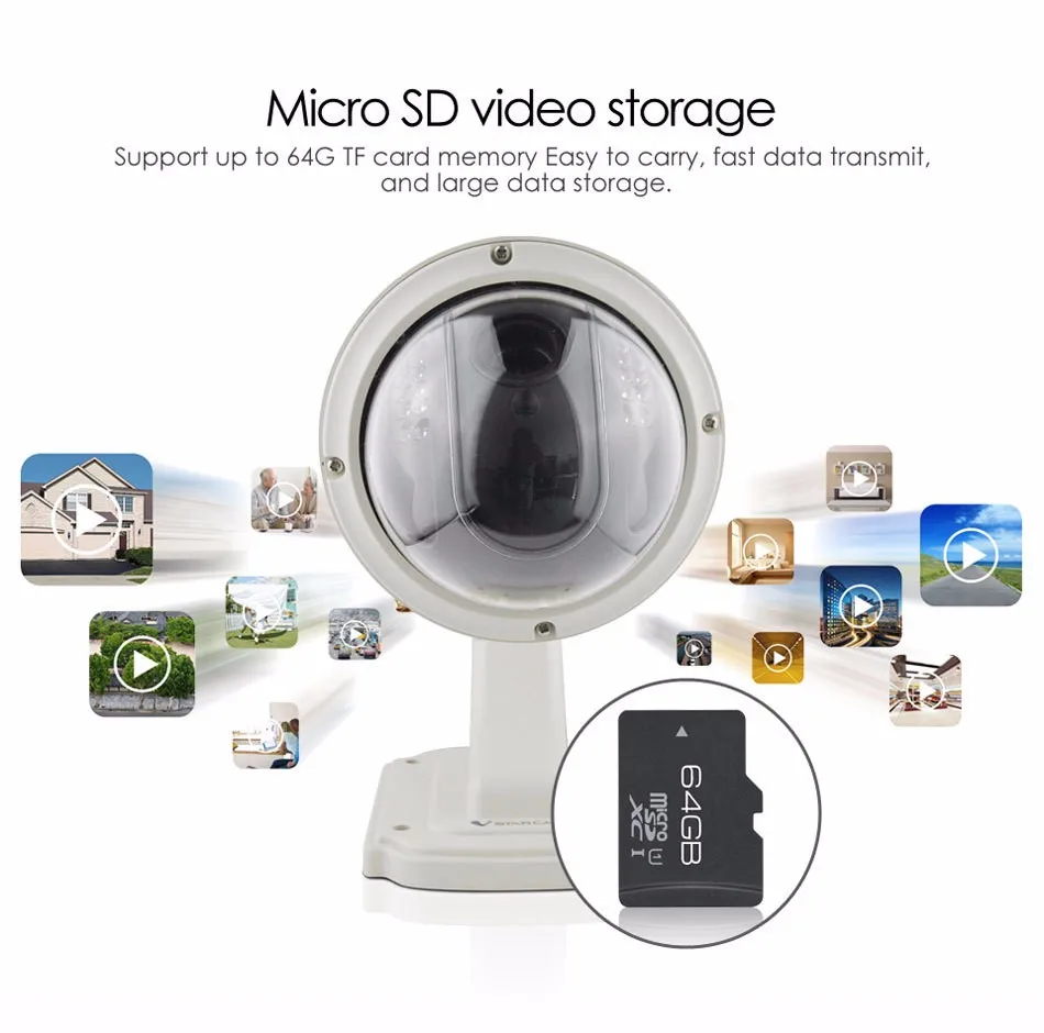 

Vstarcam C7833-X4 PTZ IP Camera 2.8~12mm 4X Zoom Wireless HD 720P CCTV Camera Onvif Infrared WIFI Outdoor Waterproof Dome Camera
