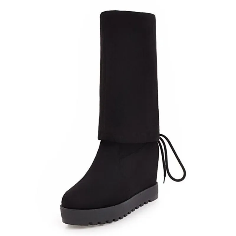 Aumento Tamaño 34 La Promoción Tacón Mujeres Caballería Interno Botas Inferior De Rodilla 43 Estilo 2plush 1 Nuevo Sobre Grind Grueso Alto Invierno AAwOxYT
