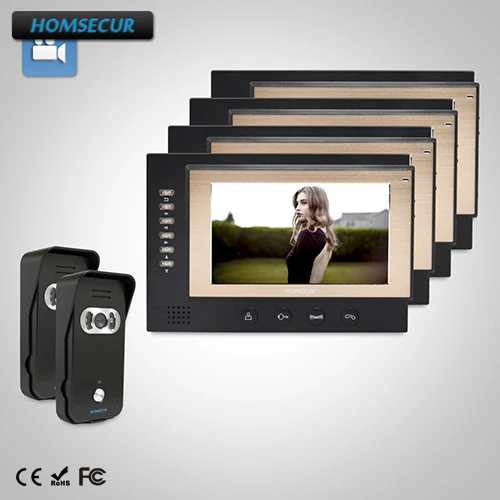 

HOMSECUR 7" Video Door Entry Security Intercom+Dual-way Intercom for House/Flat: TC021-B Camera (Black)+TM701R-B Monitor (Black)