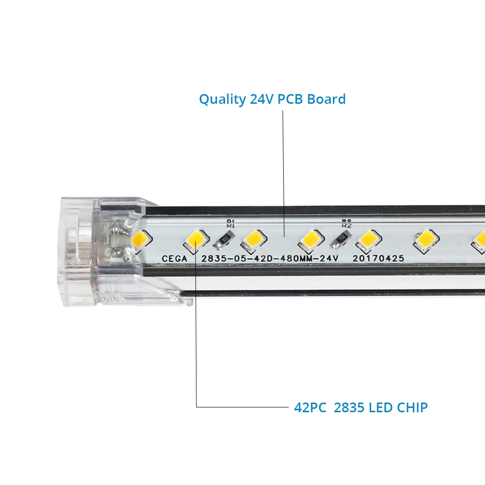 DC 24V 50 см 2 шт. светодиодный бар светильник для Кухня шкаф светильник сенсорный датчик диммер бесшовные подключение ультра тонкий жесткий Светодиодные ленты лампы