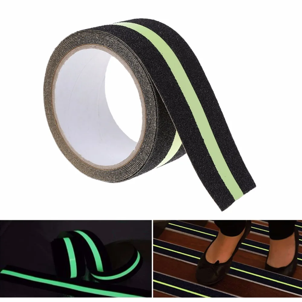 

1PC 5cm x 3m Floor Safety Luminous Non Skid Tape Anti Slip Adhesive Stickers High Grip Stair Step Floor Tapes C26