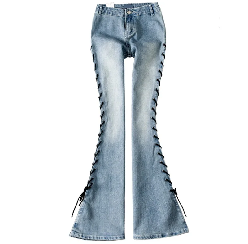 Женские элегантные современные Стрейчевые джинсы с низкой талией Bootcut, модные обтягивающие джинсы с подъемом попа и широким низом, расклешенные джинсовые штаны