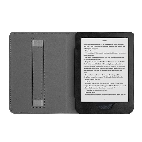 Чехол для ходунков Tolino shine 3 ereader, выпуск, защитная обложка, кожаный чехол с держателем для рук - Цвет: TLSHINE3 FGYP BK