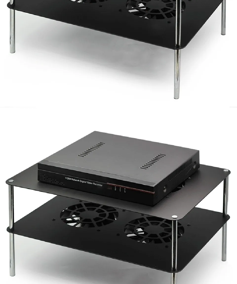 Многослойная металлическая стойка для хранения с USB 12 см бесшумный охлаждающий вентилятор для ноутбуков, dvd-плееров, кабельных коробок, игровых консолей, роутеров