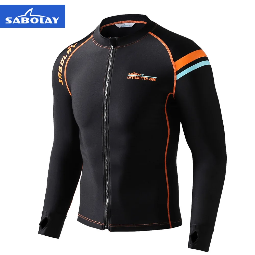 SABOLAY Diving clothing men's sportswear zipper cardigan outdoor water swimsuit seaside jacket