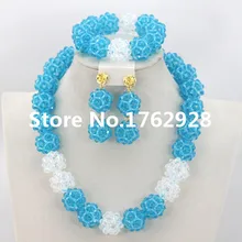 Удивительный кристалл нигерийский традиционный Свадебные африканские бусины комплект ювелирных изделий Мода Цепочки и ожерелья браслет серьги