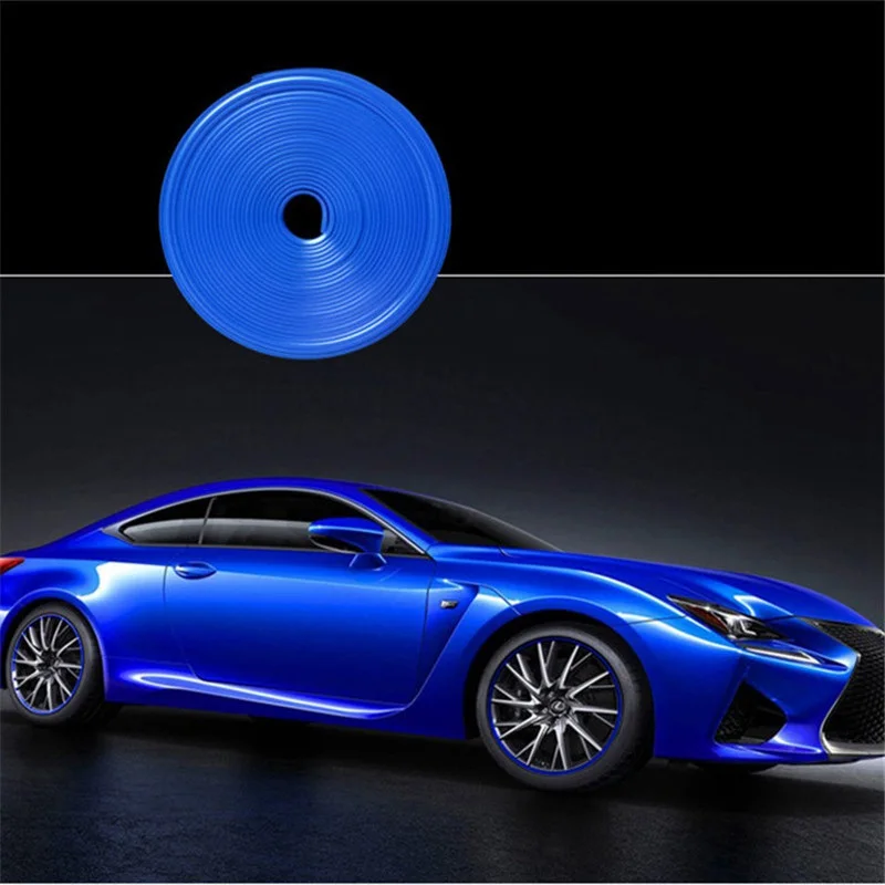 8M Car Wheel Hub Decorative Circular Strip Rim Edge Protector Ring Tire Guard Sticker Line Rubber Strip Car Styling Mouldings    (8)
