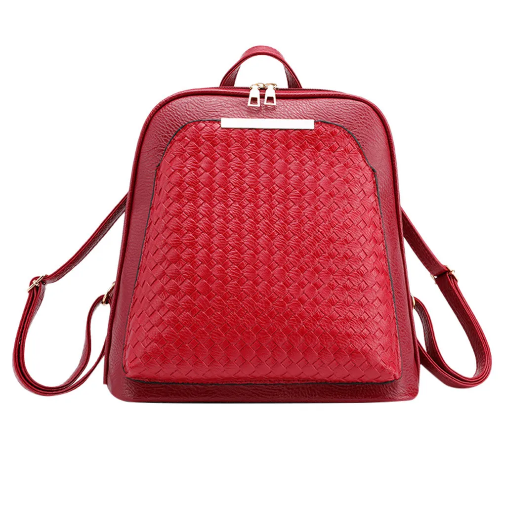 Aelicy студенческий тканый школьный рюкзак с принтом, Повседневная модная однотонная дорожная сумка через плечо, рюкзак Mochila - Цвет: Wine