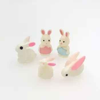 

20X mini Three-dimensional resin rabbit charms filler for glass globe Miniature animal shape beads handmade jewelry findings