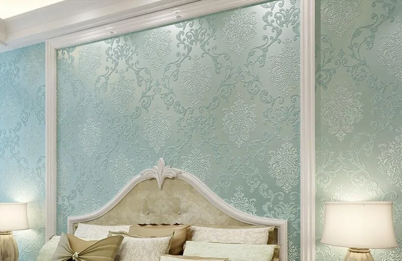 Waliicorners European bedroom wall paper shop for living room simple European Damascus wallpaper for walls 3 d 30