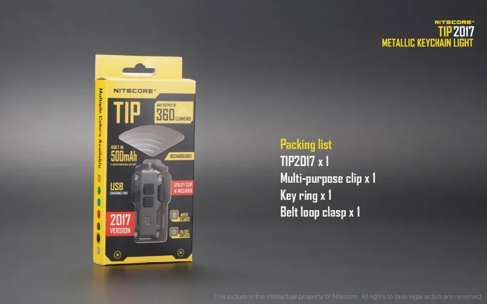 NITECORE мини фонарик CREE XP-G2 360 люмен USB Перезаряжаемый брелок фонарик с батареей на каждый день