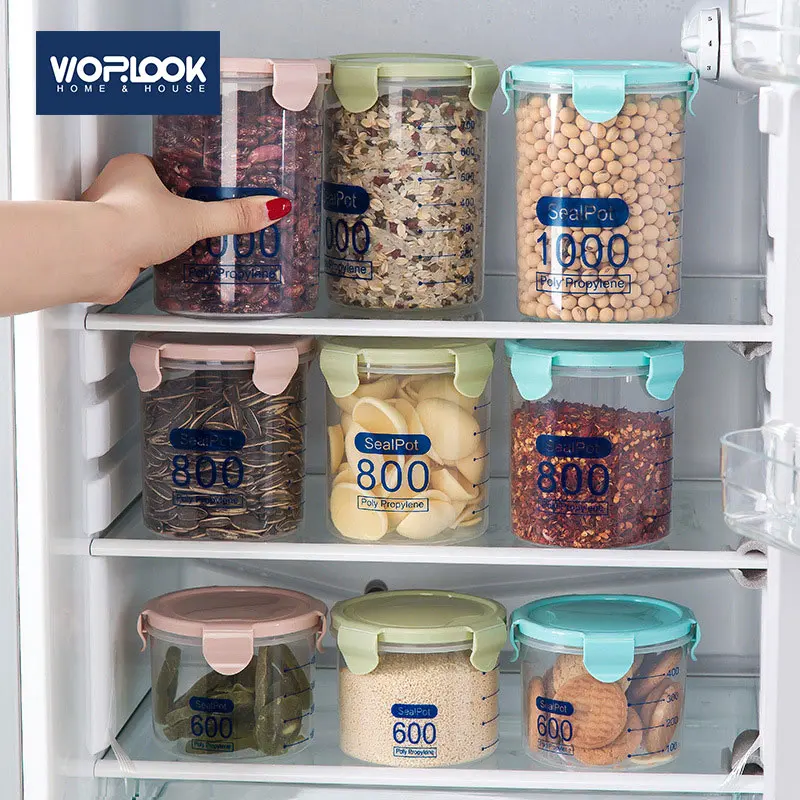 

600/800/1000/1500ml Plastic Sealed Crisper Moistureproof Nut Foods Storage Boxes Transparent Preservation Fresh Container