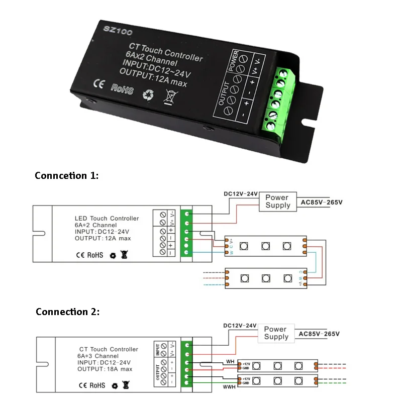 White Color 12-24v Dimmer Controller 4