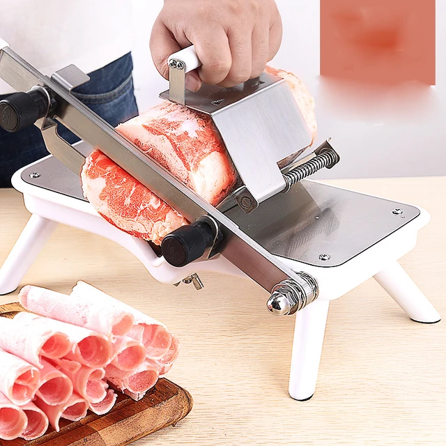 Manual Slicer Machine Home Mini Frozen Meat Slicer Cutter Machine Cutting  Thickness 0.3-15mm Adjustable Slices Of Cattle Mutton - Meat Grinders -  AliExpress