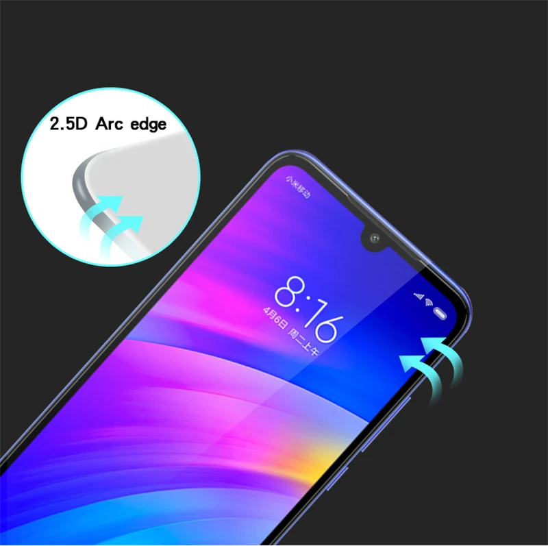 2 قطعة كامل الغراء غطاء الزجاج Xiaomi Redmi 7 واقي للشاشة الزجاج المقسى ل Xiaomi Redmi 7 الزجاج شريحة هاتف Xiaomi Redmi7 فيلم
