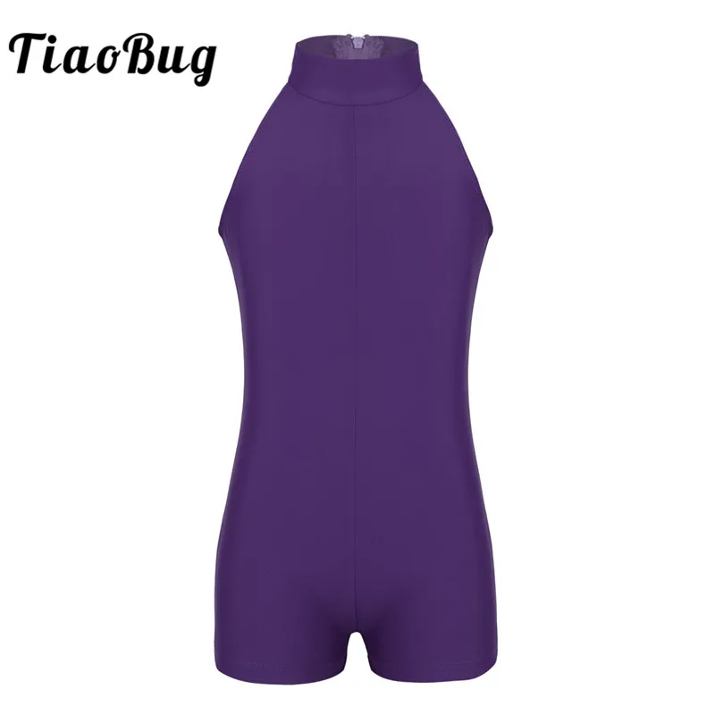 

TiaoBug Kids Sleeveless Mock Neck Zipper Ballet Dance Leotard Girls Gymnastics Leotard Unitard Gym Bodysuit Ballerina Dance Wear