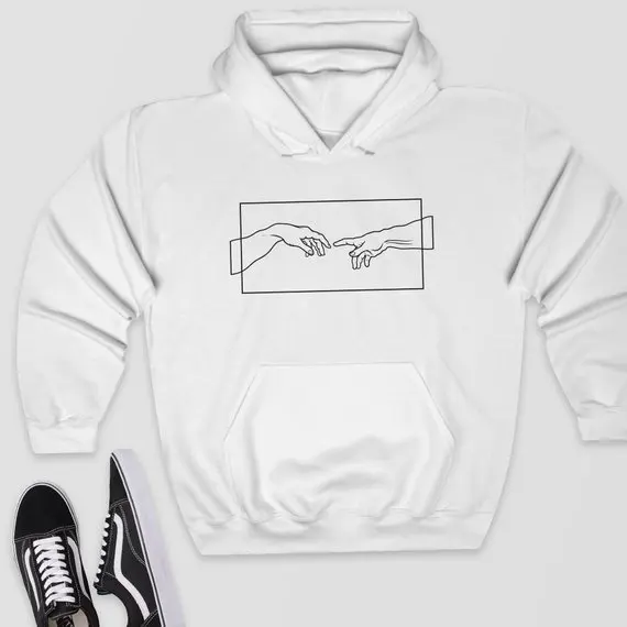 Online Skuggnas Creation Hände Linie Kunst winter Sweatshirts Hoodie kawaii Pullover Jumper Outfits tumblr gothic ästhetischen harajuku tops