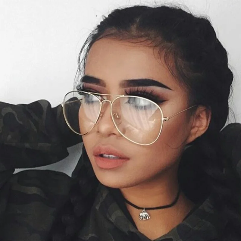 

2018 New Designer Woman Glasses Optical Frames Metal Round Glasses Frame Clear lens Eyeware Black Silver Gold Eye Glass