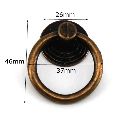 1 шт. винтажный кухонный шкаф буфет комод дверное кольцо для ящика Потяните ручки рукоятки в античном стиле бронза - Цвет: D